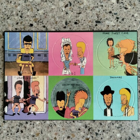 DUO: New Beavis & Butthead Unpunched Pogs Milk Caps Sheets - Picture 7 of 11